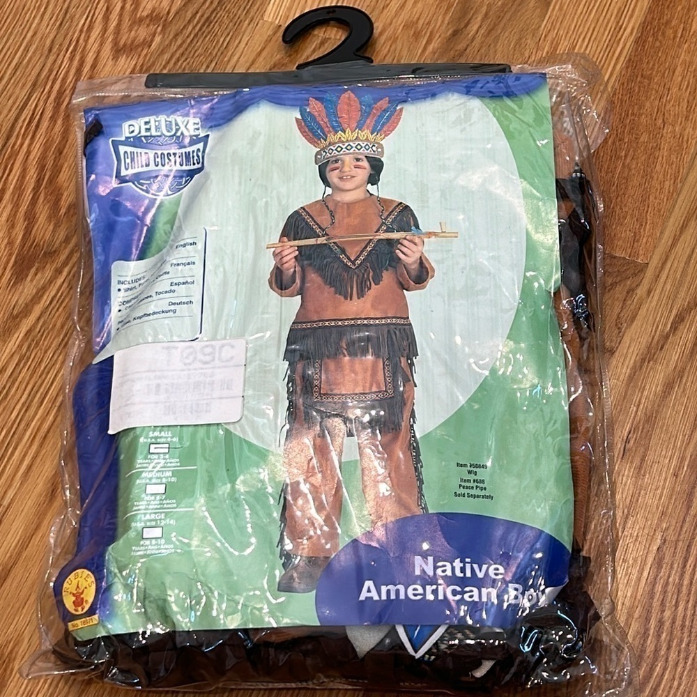New Rubie’s Native American Boy Costume Size small 4-6 3 piece set